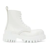 Balenciaga 60mm Strike Leather Combat Boots In 9011 White