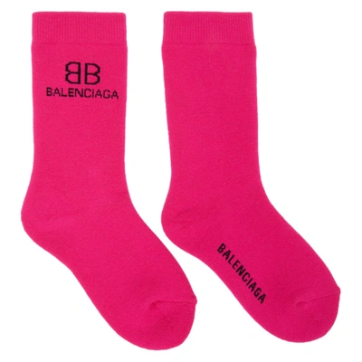 Balenciaga Socks In Rose-pink Cotton