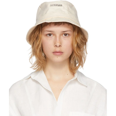 Jacquemus Off-white Le Raphia 'le Bob Gadjo' Bucket Hat