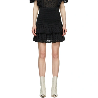 Isabel Marant Étoile Tinaomi Smocked Ruffle Mini Skirt In Black