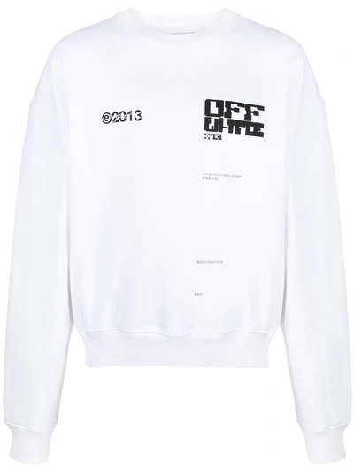 Off-white Tech Marker Crew-neck Sweatshirt In White