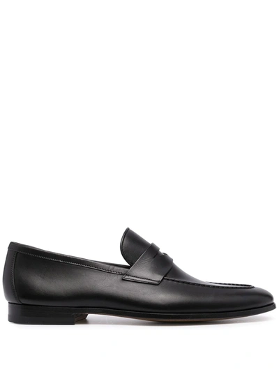 Magnanni Leather Penny Loafers In Black