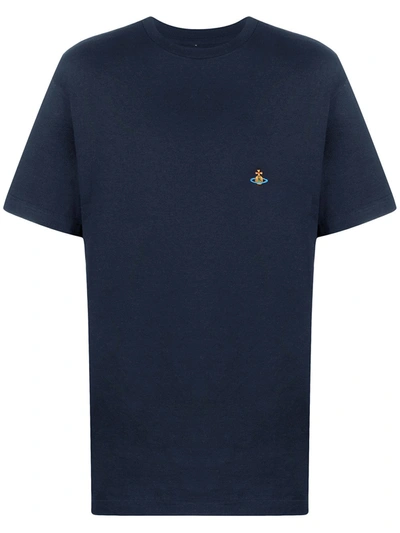 Vivienne Westwood Signature Orb Cotton T-shirt In Navy