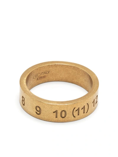 Maison Margiela Numbers Engraved Band Ring In Gold