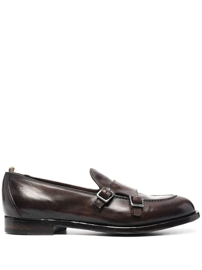 Officine Creative Double Buckle Monk Shoes In Black