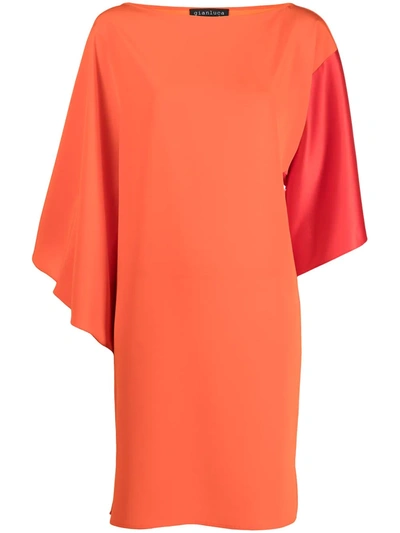 Gianluca Capannolo Colour-block Draped Dress In Orange