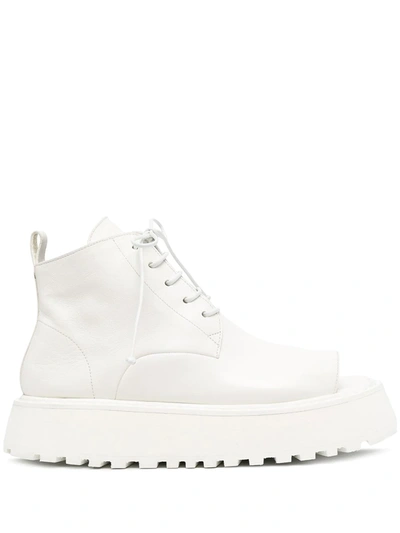 Marsèll Open Toe Lace-up Boots In White