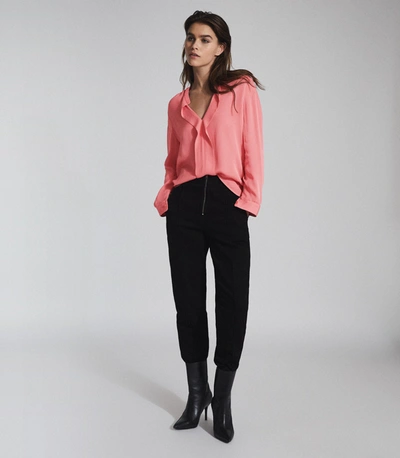 Reiss Pintuck Detailed Blouse In Pink