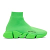 Balenciaga Speed 2.0 Neon Green Stretch-knit Sneakers In 3000 Green
