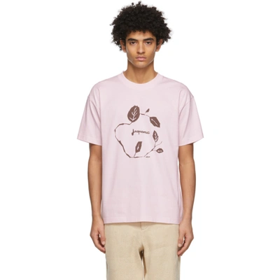 Jacquemus Graphic Print Short-sleeved T-shirt In Pink,brown