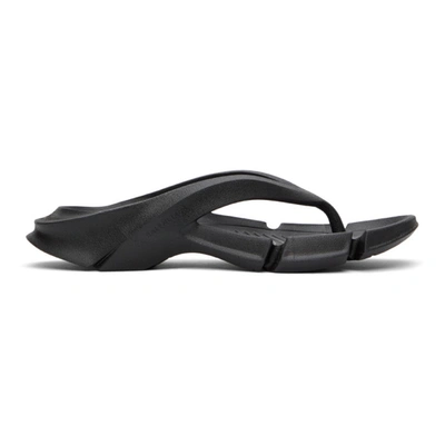 Balenciaga Black Mold Thong Sandals In Noir