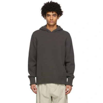 Jacquemus Grey 'la Maille Capuche' Hoodie In Gray