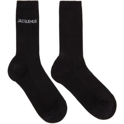 Jacquemus Les Chaussettes Cotton Blend Socks In Black