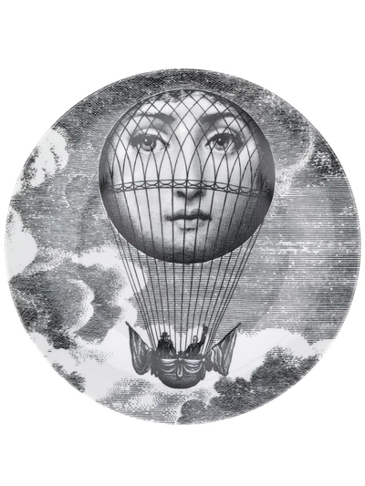 Fornasetti Lina Cavalieri-print Wall Plate In Black