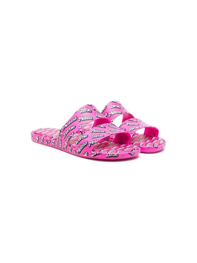 Mini Melissa Teen Barbie Double-strap Sandals In Pink