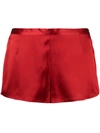 La Perla Elasticized Silk Lounge Shorts In Rot