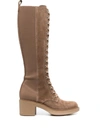 GIANVITO ROSSI LACE-UP SUEDE KNEE BOOTS