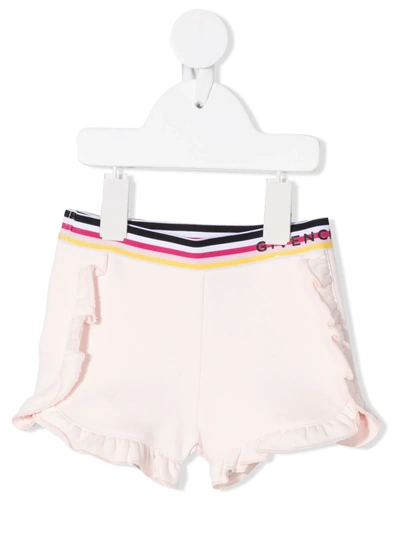 Givenchy Babies' Ruffle-trim Shorts In 粉色
