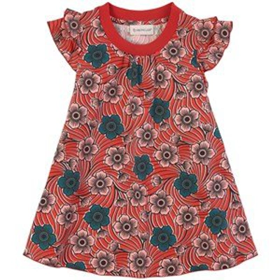 Moncler Kids' Floral-print Dress In Red