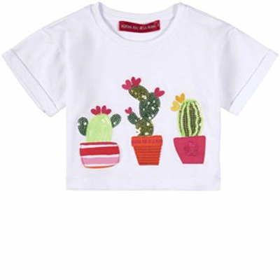 Agatha Ruiz De La Prada Kids'  White Cactus T-shirt