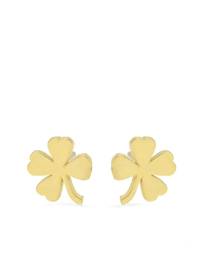 Jennifer Meyer 18kt Yellow Gold Mini Clover Stud Earrings In Yg
