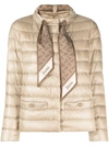 HERNO SCARF-DETAIL PADDED DOWN JACKET