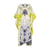 Valentino World Arazzo Print Cape-style Draped Dress In R03