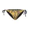 Versace Acanthus-print Low-rise Bikini Briefs In Gold Print