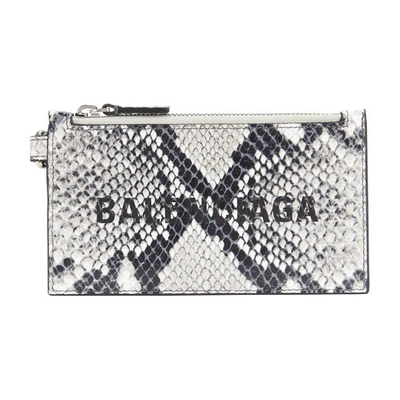 Balenciaga Cash Card Case On Keyring In Black L White