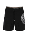 Versace Medusa Logo-print Swim Shorts In Black