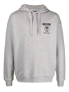 Moschino Double Question Mark Hooded Sweatshirt In Light Grey