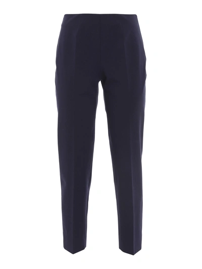 Piazza Sempione Cropped Flare Jersey Trousers In Blue