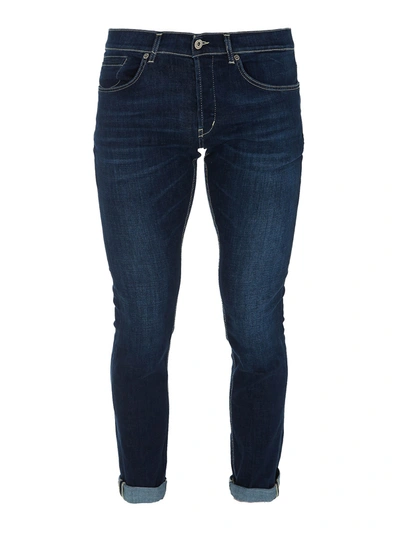 Dondup Skinny Jeans In Washed-out Denim In Blue