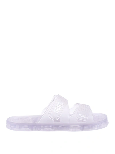 Gcds Purple Transparent Rubber Slider Sandals