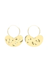 PATOU HAMMERED BRASS EARRINGS,11750213