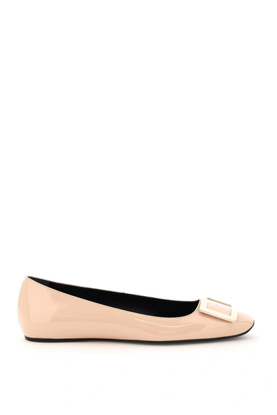 Roger Vivier Trompette Bellerine Patent-leather Ballet Flats In Pink