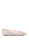 Roger Vivier 10mm Trompette Patent Leather Flats In Grigio Chiaro (grey)