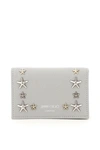 JIMMY CHOO NELLO CARD HOLDER WITH FLAP AND STAR STUDS,11750318