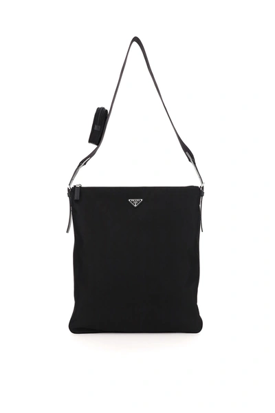 Prada Large Shoulder Bag With Pouch In Black