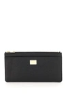 DOLCE & GABBANA CARD HOLDER POUCH IN DAUPHINE CALFSKIN,BI1265 A1001 80999