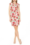 Alexia Admor Wren Faux Surplice Sheath Dress In Red Floral