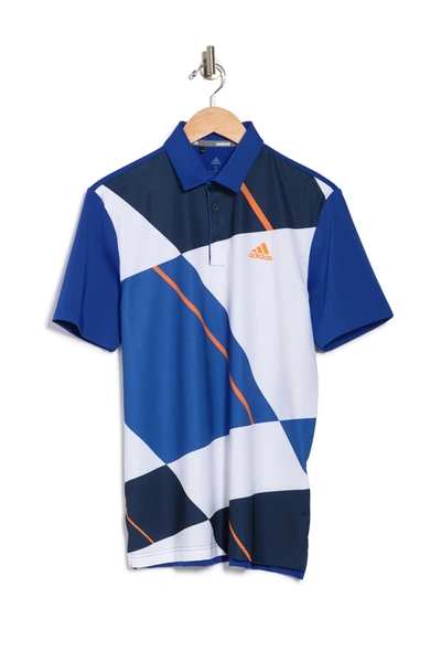 Adidas Golf Ultimate365 Colorblock Polo Shirt In Royblu