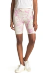 Afrm Lars Bike Shorts In Cream Blush Tie Dye