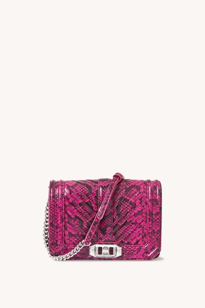 Rebecca Minkoff Chevron Quilted Small Love Crossbody In Dark Raspberry