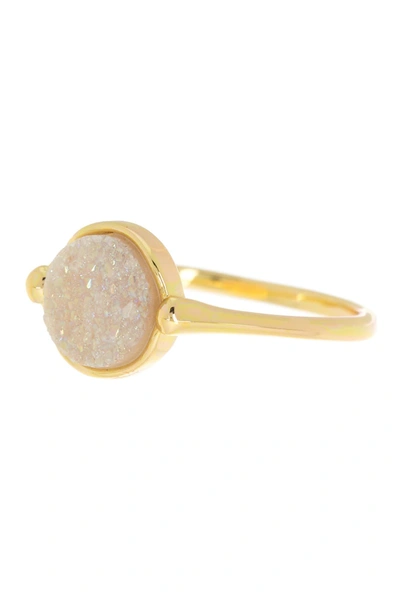 Covet Semi-precious Round Druzy Ring In Gold