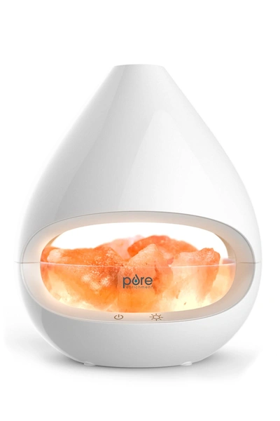 Pure Enrichment Pureglow Crystal Himalayan Salt Lamp & Ultrasonic Aroma Diffuser In White