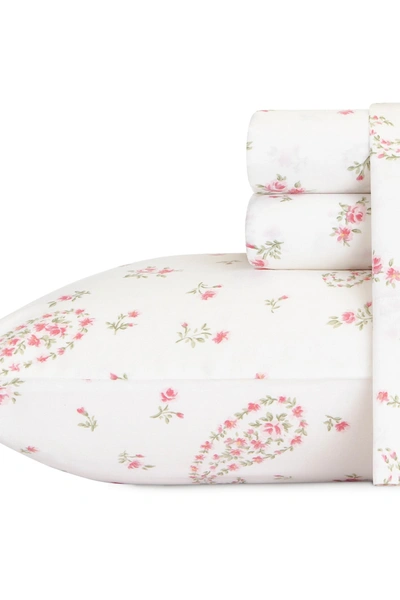 Laura Ashley Bristol Paisley Medium Pink Cotton Sateen King Sheet Set In Bristol Pink