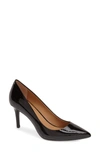 Calvin Klein Kamara Nappa Smooth Leather Pump In Black Patent