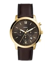 FOSSIL FOSSIL NEUTRA CHRONO MAN WRIST WATCH DARK BROWN SIZE - SOFT LEATHER, STAINLESS STEEL