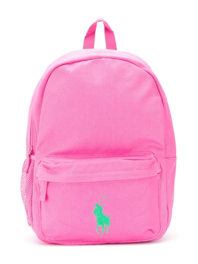 Ralph Lauren Teen Embroidered Logo Backpack In Pink
